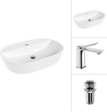 Умывальник Lauter 21460-60 + Allure 21C618С с донным клапаном 21190CH хром