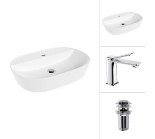 Умывальник Lauter 21460-60 + Allure 21C618С с донным клапаном 21190CH хром