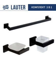 Набор аксессуаров для ванной Lauter 21SH71062 + 21SH71052 + 21SH71012 Matt Black, 3 предмета