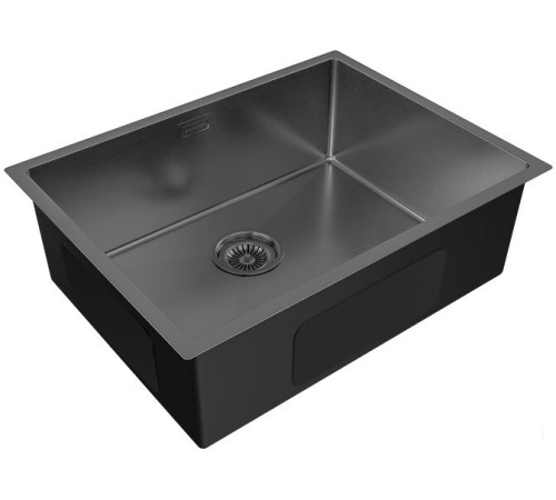 Кухонная мойка Paulmark Next 58 Uni PM215844-GM черный/вороненая сталь