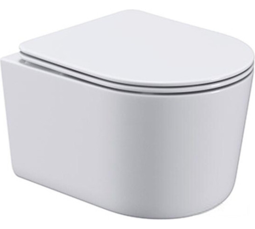 Унитаз подвесной Roxen Simple Compact в комплекте с инсталляцией StounFix Dual Fresh 6 в 1 915792 кнопка: хром матовый