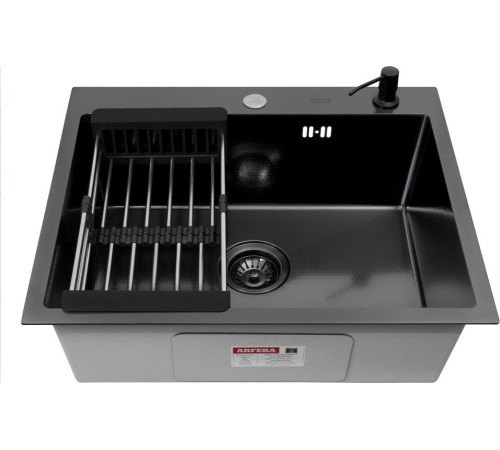 Кухонная мойка ARFEKA ECO AR мойка 600*500, коландер, дозатор Black Decor