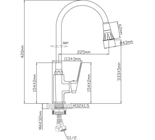 Смеситель AV Engineering AVWIN4-A165-141
