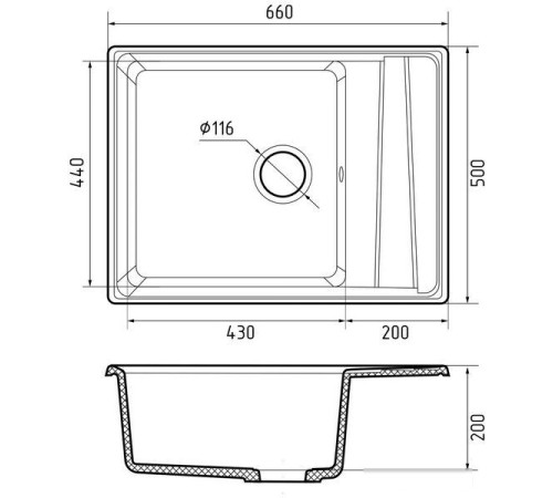 Кухонная мойка GranFest GF-LV-660L терракот