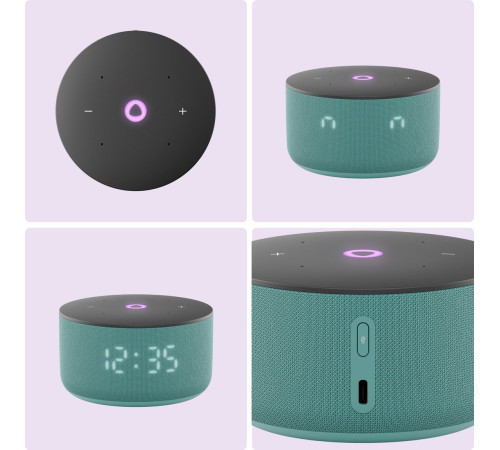 Умная колонка Яндекс Станция Мини 3 с часами бирюзовый