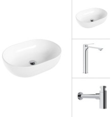Умывальник Lauter 21836A + Rio 21AM12672 с сифоном 21635CH хром