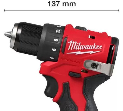Дрель-шуруповерт Milwaukee M12 BLDDRC-202C 4933499686 с 2-мя АКБ, кейс