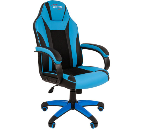 Игровое геймерское кресло Brabix Tanto GM-171 черный/голубой