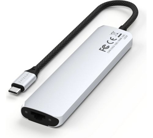 Док-станция Satechi 7-in-1 USB-C Slim Multiport Adapter with Ethernet ST-P7SS серебристый