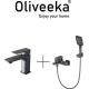 Комплект смесителей Oliveeka OL-639003A+139003-BGM матовый оружейный металл