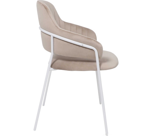 Стул с подлокотниками Алвест AV 448 серо-бежевый бархат H-08/белый