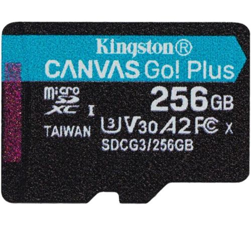 Карта памяти Kingston Canvas Go! Plus microSDXC 256GB SDCG3/256GB с адаптером