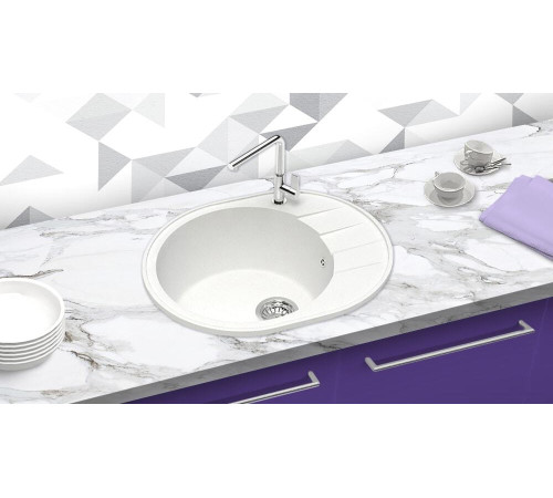 Кухонная мойка Berge BR-6201 белый матовый