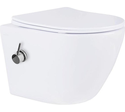Унитаз подвесной Roxen Antares bidet в комплекте с инсталляцией StounFix Dual Fresh 6 в 1 968097 кнопка: золото глянцевое