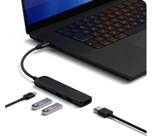 Док-станция Satechi 4-in-1 USB-C Slim Multiport Adapter 4K ST-P4SK черный