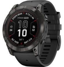 Умные часы Garmin Fenix 7X Pro Sapphire Solar карбоново-серый титан/черный