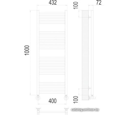 Полотенцесушитель TERMINUS Аврора П20 500x1000 нп хром