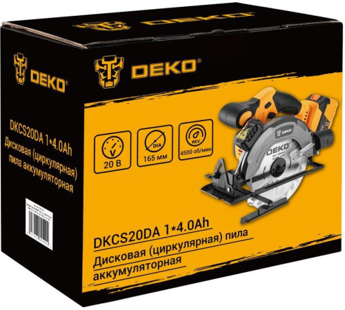 Дисковая циркулярная пила Deko DKCS20DA 085-1155 с 1-им АКБ