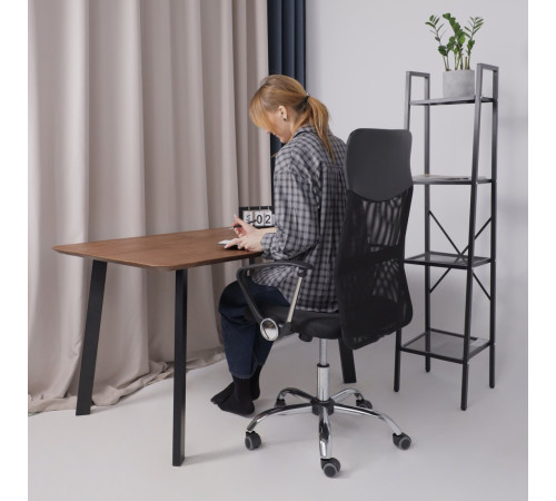 Офисное кресло AksHome Aria ткань/сетка/экокожа, черный