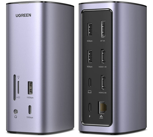 Док-станция Ugreen USB C Triple Display Docking Station 12-in-1 90325