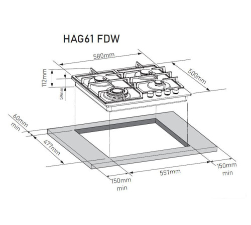 Варочная панель ZorG HAG61 FDW black