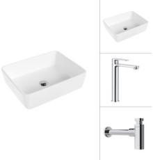 Умывальник Lauter 21674 + Moon 21СK81691C с сифоном 21635CH хром