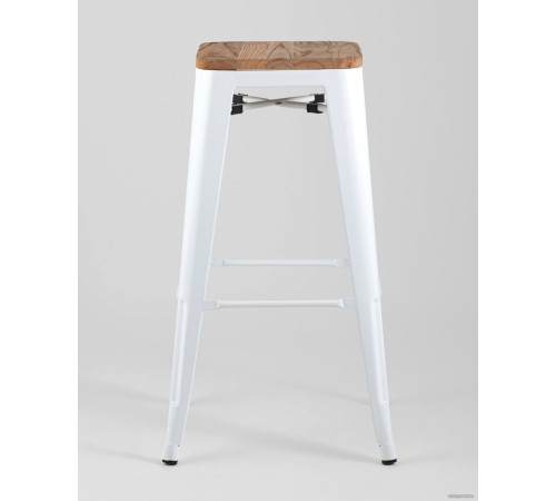 Табурет Stool Group TOLIX WOOD барный белый глянцевый