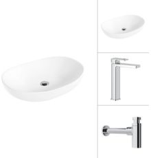 Умывальник Lauter 21502 + Cascade 21СК0655C с сифоном 21635CH хром