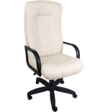 Офисное кресло Деловая обстановка Атлант Стандарт светло-бежевый, кожа люкс