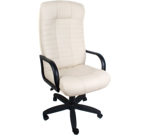 Офисное кресло Деловая обстановка Атлант Стандарт светло-бежевый, кожа люкс