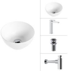 Умывальник Lauter 21601E + Cascade 21СК0655C + сифон 21635CH + дон.клапан 21190CH хром
