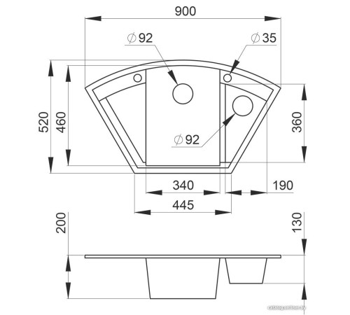 Кухонная мойка Granula GR-9001 классик