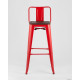 Стул Stool Group TOLIX WOOD со спинкой барный красный глянцевый