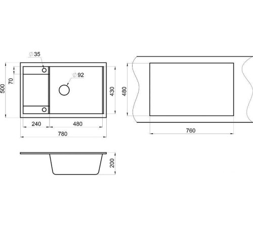 Кухонная мойка Granula GR-7805 арктик