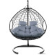 Подвесное кресло M-Group Для двоих 11450409 черный ротанг/серая подушка