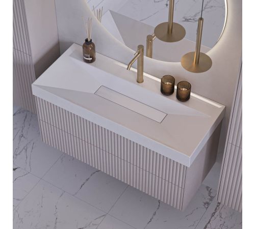 Умывальник Belux Триумф 1000 18, белый матовый/Solid Surface