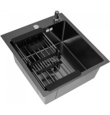 Кухонная мойка Diamond 450*500, коландер, дозатор BLACK DECOR