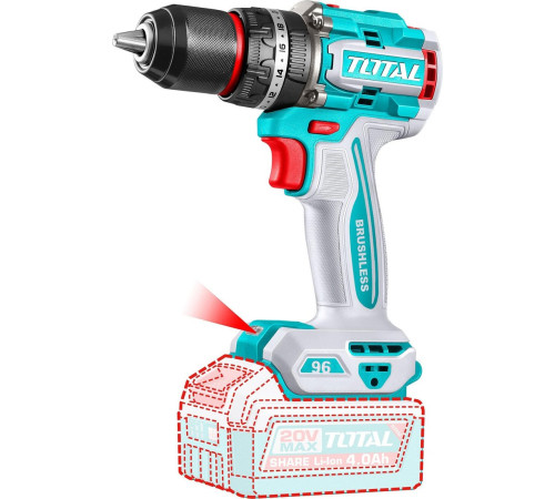 Ударная дрель-шуруповерт Total TIDLI209681 без АКБ