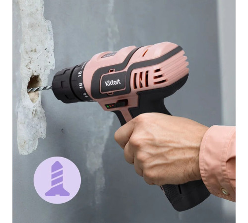 Дрель-шуруповерт Kitfort KT-6493 с 1-им АКБ