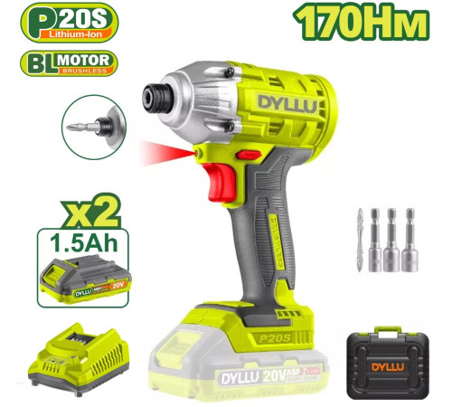 Винтоверт Dyllu DTCD2512 с 2-мя АКБ, кейс