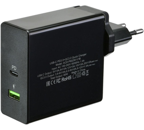 Сетевое зарядное ACD ACD-P602W-V1B