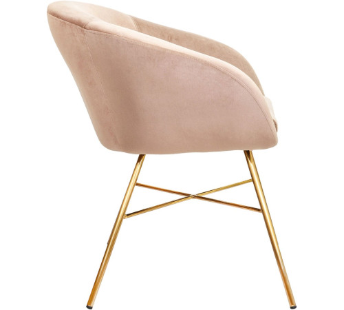 Стул с подлокотниками AksHome Amur светло-коричневый велюр/золото
