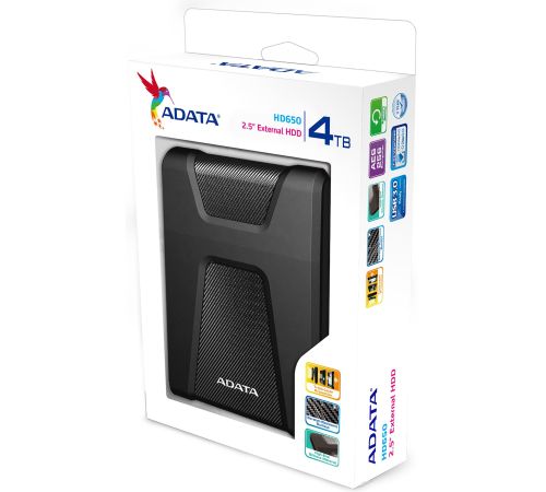 Внешний накопитель ADATA HD650 4TB черный