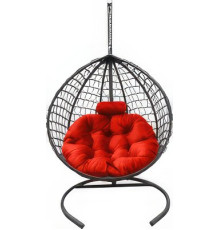Подвесное кресло Craftmebel Кокон Капля Премиум коралловый/графит