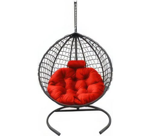 Подвесное кресло Craftmebel Кокон Капля Премиум коралловый/графит