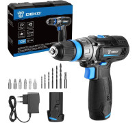 Дрель-шуруповерт Deko DKCD12V PRO 083-1004 с 2-мя АКБ 1.5Ач, кейс