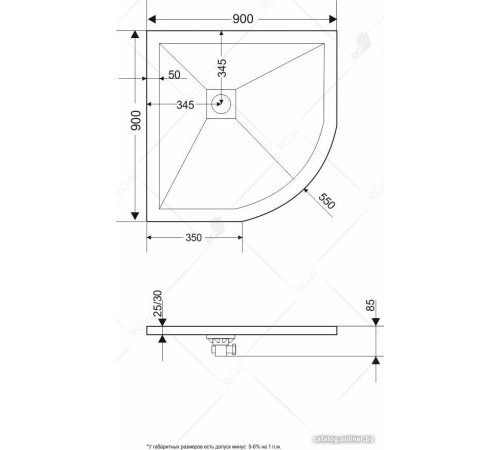 Душевой поддон RGW ST/R-G 90x90