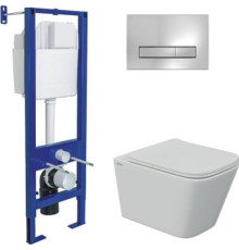 Унитаз подвесной Berges Wasserhaus Floe S Rimless + АТОМ 410 AT-043337 с сиденьем