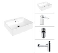 Умывальник Lauter 21478 + Cascade 21СК655C + сифон 21635CH + донный клапан 21190CH хром