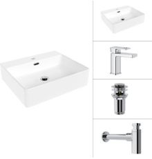 Умывальник Lauter 21478 + Cascade 21СК655C + сифон 21635CH + донный клапан 21190CH хром